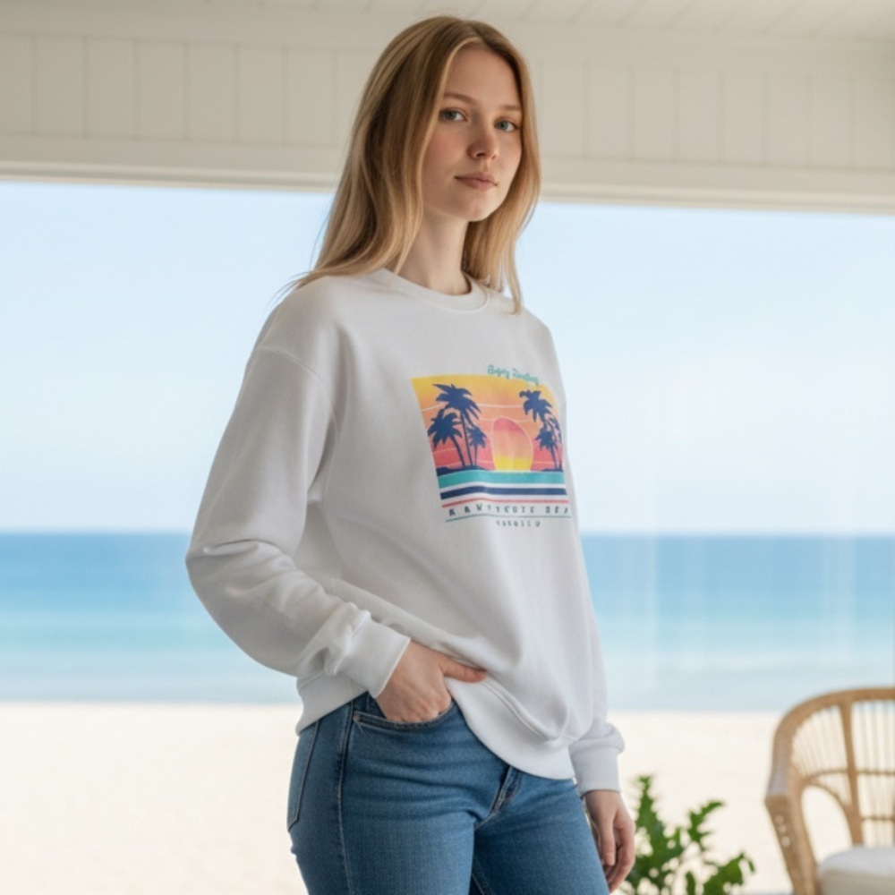 Kahanamoku Beach Honolulu Hawaii Surfing sweatshirt xl